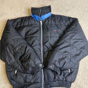 Tony Lama Lined Puffy Jacket/Coat Blue/Black Vintage